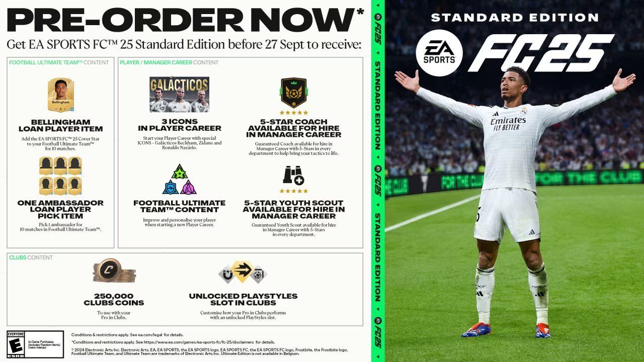 Contenido de la Standard Edition de FC 25, recompensas de la Standard Edition de FC 25, recompensas de la Edición Standard de FC 25