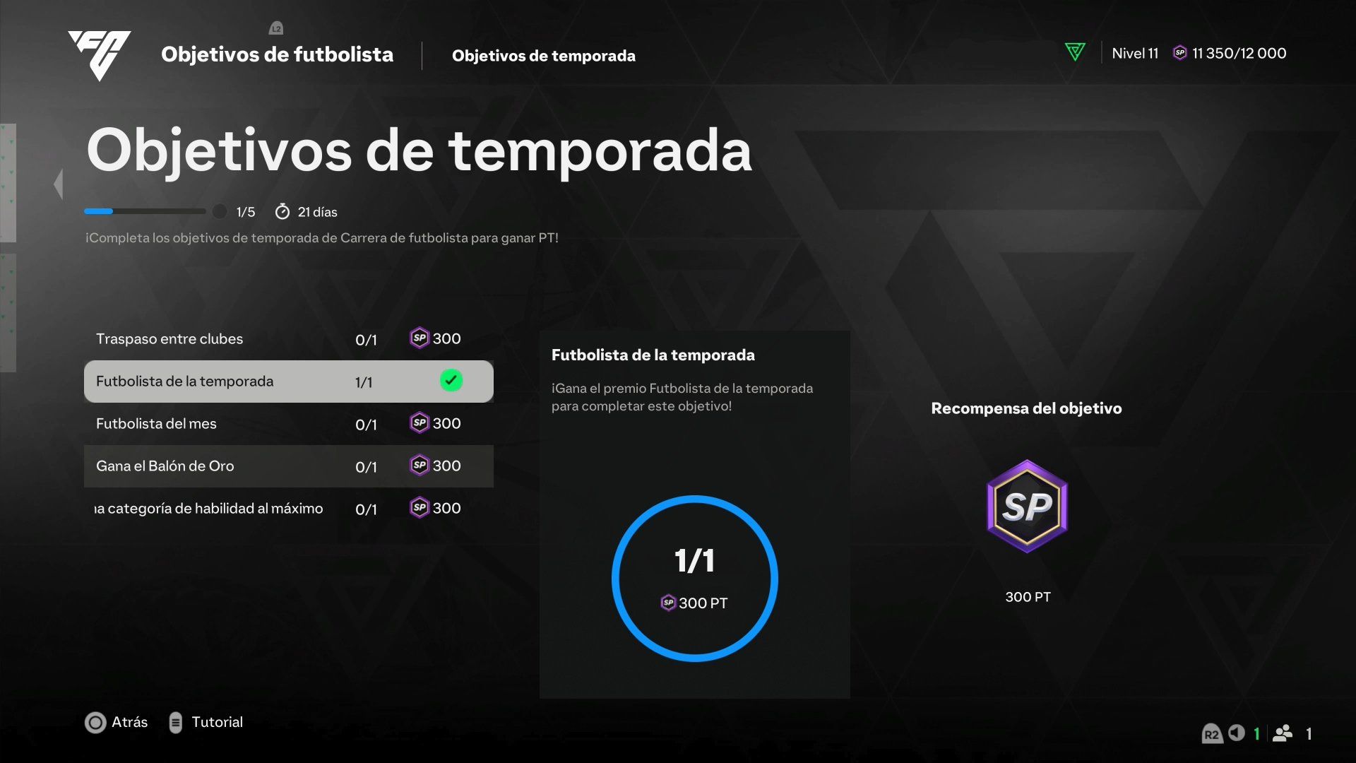 Objetivos Carrera de futbolista de FC 25