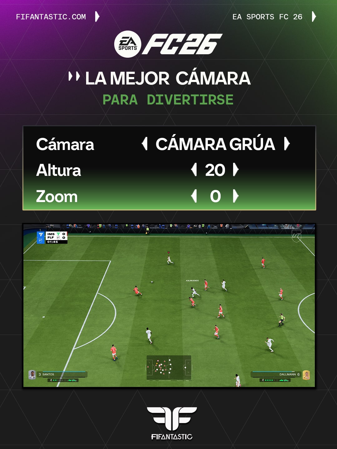 mejor cámara FC 26, configuración de cámara cooperativa FC 26, cámara grúa FC 26, ajustes de cámara para competir FC 26