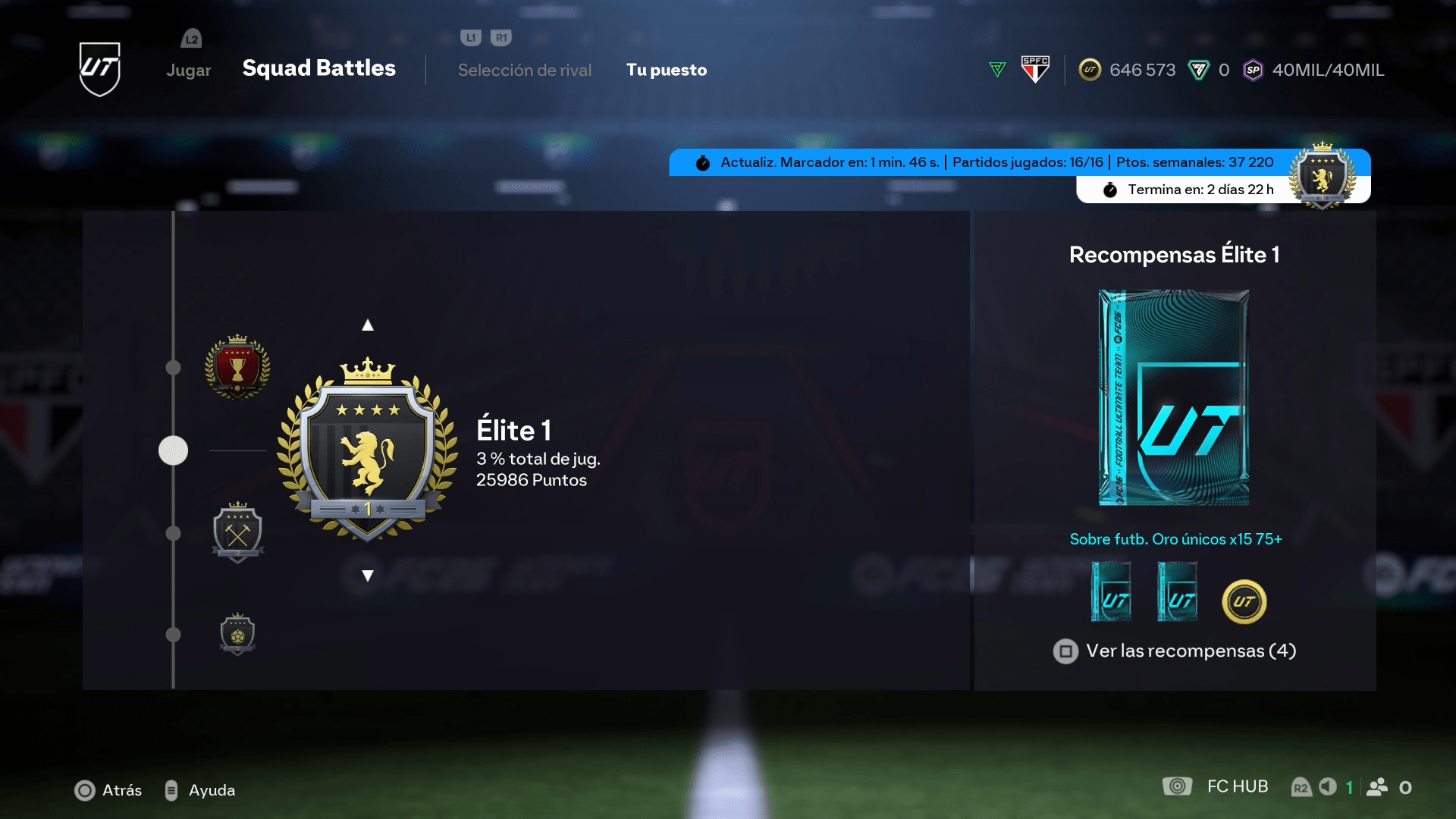 Guía Elite 1 Squad Battles FC 26, puntos necesarios Squad Battles FC 26, mejores tácticas Squad Battles FC 26, dificultad recomendada Squad Battles FC 26, cómo sumar más puntos Squad Battles FC 26